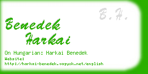 benedek harkai business card